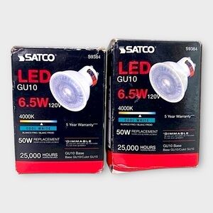 2 Pack GU10 LED Bulbs 6.5W Dimmable Warm White Home Recessed Track‎ Lights